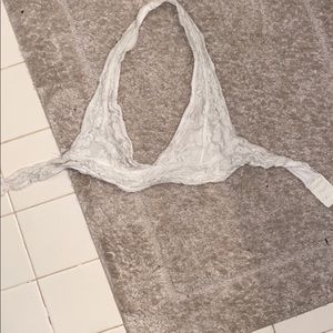 White lace halter bralette